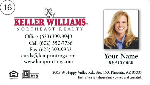 Keller Williams Business Card front 16